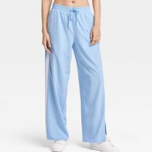 JoyLab Women's Piped Mid-Rise Track Pants, Medium - Light Blue Size XXL NWT